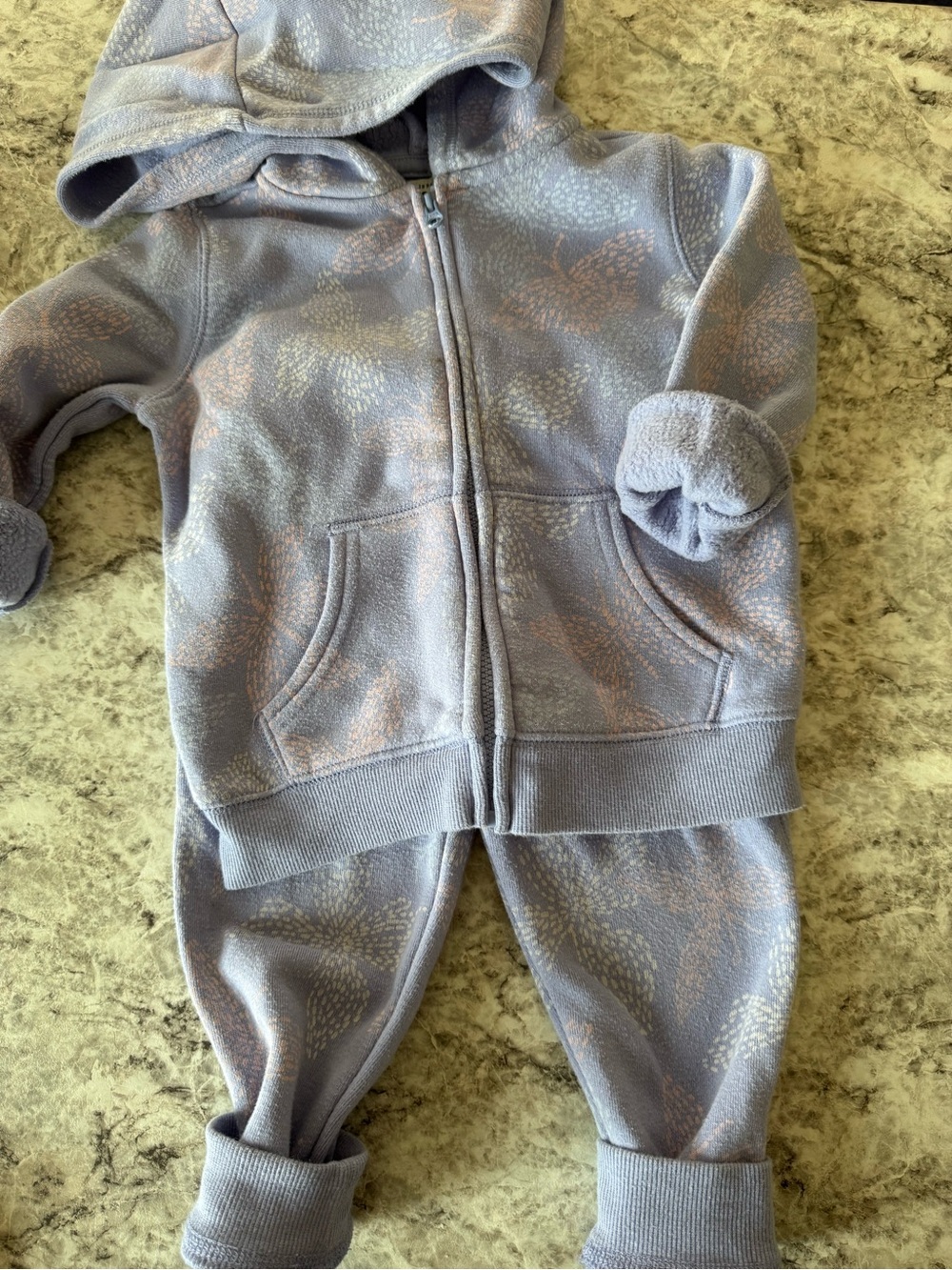 OshKosh B'gosh Lavender Hooded Zip Sweatshirt and Joggers Set